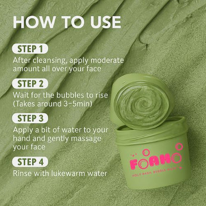 FOAMO™ Holy Basil Bubble Mask Today only: Free Brush & 50%Off